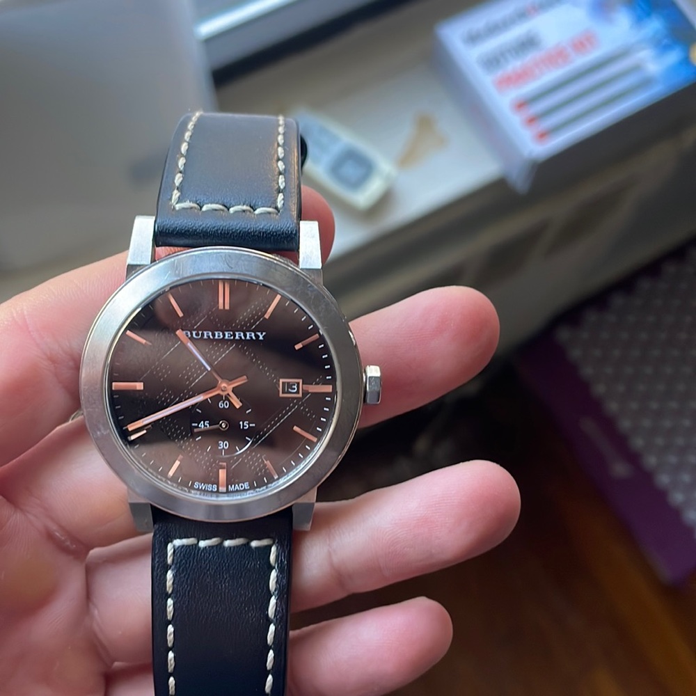 Burberry watch with leather strap